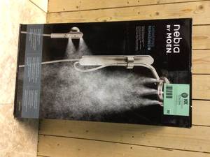 lot 80 image: MOEN Nebia 1-Spray 8 in. Dual Shower Head and Handheld Shower Head with Magnetic Dock in Spot Resist Brushed Nickel Customer Returns See Pictures