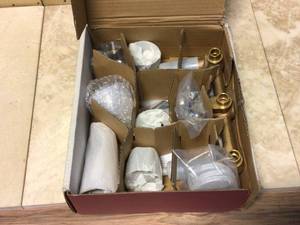 lot 82 image: 3-Handle 1-Spray Tub and Shower Faucet with Metal Verve Knob Handles in Polished Chrome (Valve Included) Customer Returns See Pictures