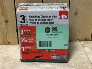 lot 98 image: BESSEY 3 in. Clamp-On Vise Customer Returns See Pictures