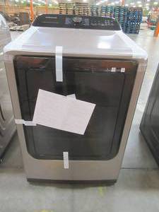 Samsung 7.4 cu. ft. Smart Champagne Electric Dryer with Steam Sanitize, DVE52A5500C (Scratch and Dent) - 1 Year Warranty