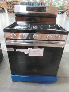 Samsung 6.0 cu. ft. Smart Freestanding Gas Range with 18K BTU Dual Power Burner in Stainless Steel, NX60A6311SS (Scratch and Dent) - 1 Year Warranty