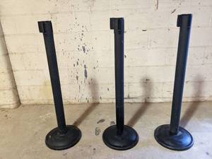 3 Beltrac 40 Stanchion W Retractable 10 Belt Barrier