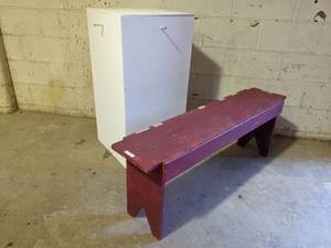 Handmade Wooden Podium and Bench