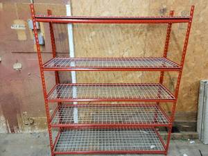 Red Metal Storage Rack with Wire Racking 5-Tier