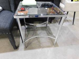 Acme Furniture Petunia Chrome and Mirrored End Table