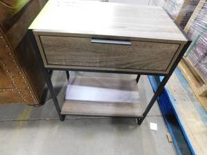 Safdie & Co.Accent Table Dark Taupe Black Metal 1 Drawer 1 Shelf 20L