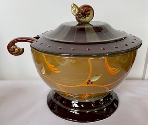 lot 17 image: Demdaco Designs for the Home Chocolate Berries Collection Serving Pieces