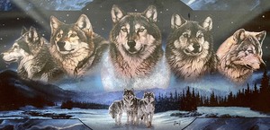 lot 18 image: Spirit of the Pack Light Up Stained Glass Panorama by Al Agnew with Certificate