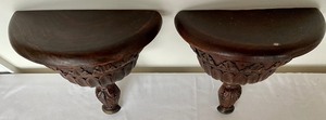 lot 19 image: 2 Carved Wooden Shelves