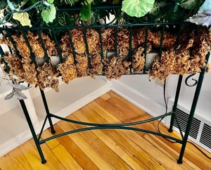 lot 38 image: Forest Green Metal Planter with Faux Greenery
