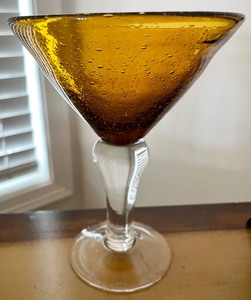 lot 206 image: 6 Amber Martini Glasses