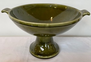 lot 83 image: Olive Green Pedestal Bowl with Decorative Balls
