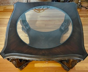 lot 99 image: Charming Coffee Table with Partial Glass Top