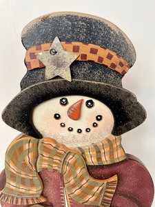 lot 96 image: Warmest Welcome Wooden Snowman Art
