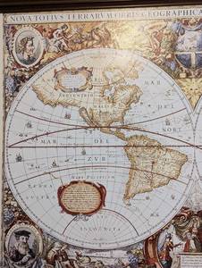lot 151 image: Framed Map of the World Print