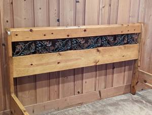 lot 166 image: King Size Pine Sleigh Bed Frame