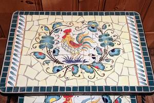 lot 171 image: Tile Topped Nesting Tables