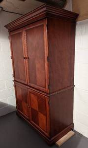 lot 174 image: Large Wood SecretaryArmoire