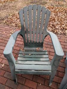 lot 189 image: Pair of Green Adirondack Chairs