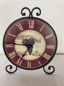 lot 110 image: Decorative Wine Themed Clock on a Stand