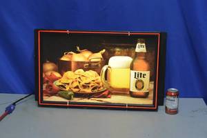 Miller Lite Lighted Sign with plug in outlets