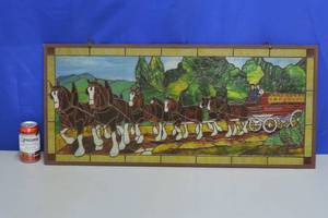 Budweiser Clysdales Stained glass picture