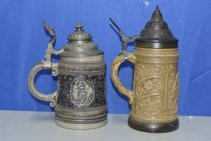set of 2 metal steins