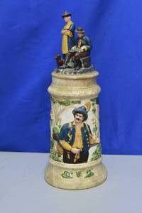 Large Ceramic Nature Exploration Panorama Beer Stein