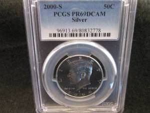 2000-S PCGS PR69DCAM Silver Kennedy...