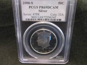 2000-S PCGS PR69DCAM Silver Kennedy...