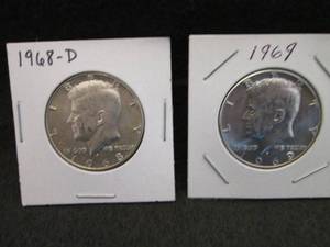 1968-D & 1969 Kennedy Half Dollar C...