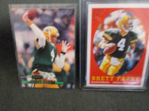 1993 & 2001 Topps Brett Favre Card,...