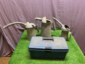lot 49 image: Oil Cans, Toolbox & Contents