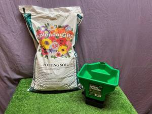 lot 116 image: Potting Soil & Rotary Spreader