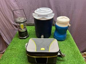 lot 121 image: Water Jugs, Cooler & Lantern