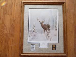 Framed Collectors Edition Print of Deer. National Park Series.