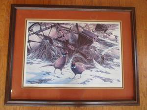Framed Art Print. Pheasants Forever by Rosemary Millette