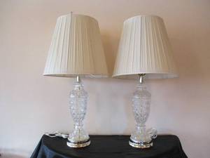 Pair of matching Glass Lamps