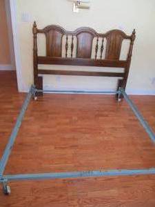 Queen Headboard and metal bed frame