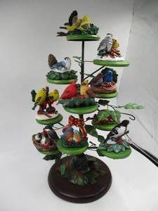 2011 Bradford Exchange Holiday Tweets Songbird Figurine Tree Collection with birds. Musical.