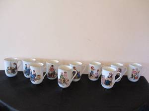 Lot of 10-Norman Rockwell Museum Collectible Coffee Mugs