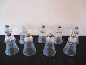 Lot of 9 Glass Candle ShadeToppers