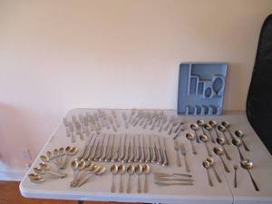 Lot of Stainless Steel FlatwareSilverware set & drawer organizer