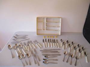 Lot of Flatware Silverware Set with drawer organizer