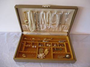 Lot of Miscellaneous Costume Jewelry in Jewelry Box