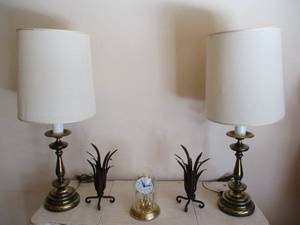 Pair of Lamps, Metal Home Decor