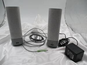 Pair of HP Computer Speakers w AC Adapter. Works.