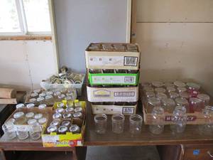 Lot of Canning Jars and Lids