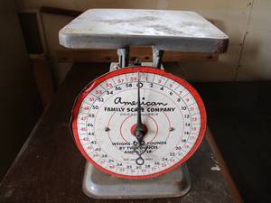 Vintage American Family Scale. Farmhouse, Farm Style Decor.