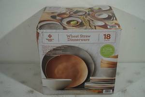 NEW Members Mark 18 Piece Wheat Straw Dinnerware